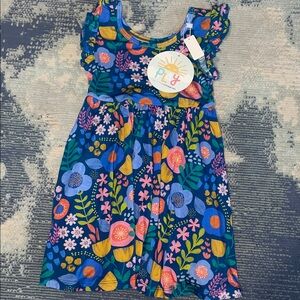 Little Sleepies Navy Floral Flutter-Sleeve Casual Dress